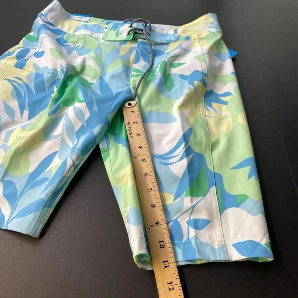 Columbia Sportswear Men's Sz S Swim Trunks  Blue/Green Floral  Regular Fit New‎